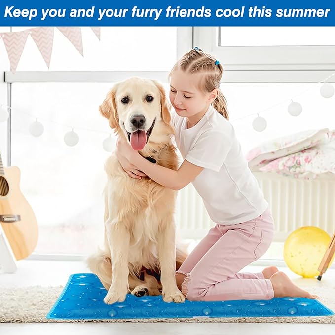 Dog Cooling Mat Water Injection Pet Cool Pads Dogs & Cats Pet Cooling Blanket for Outdoor Car Seats Beds