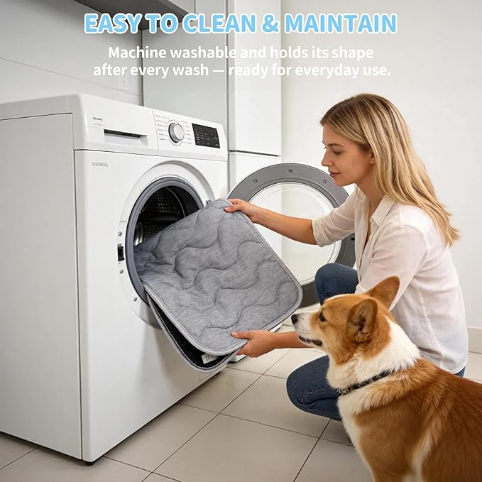 Dog Cooling Mat Q-Max>0.4 Self Cool Pad for Dogs and Cats, Washable Portable Pet Sleeping Pad for Summer Size 27.6" x 19.7"