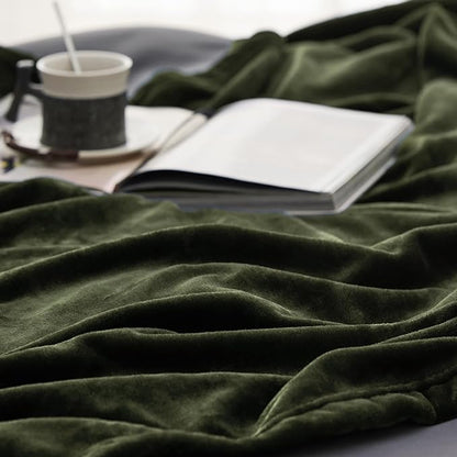 Bedsure Fleece Blankets King Size Oive Green - Bed Blanket Soft Lightweight Plush Cozy Fuzzy Luxury Microfiber, 108x90 inches