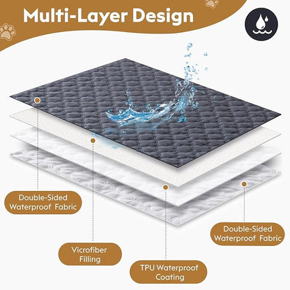 FunFurry Waterproof Dog Blanket, Couch Cover for Dogs Washable, Reversible Dog Bed Cover.(Dark＆Light Grey, 30 X 70 Inch - 1 Pack)