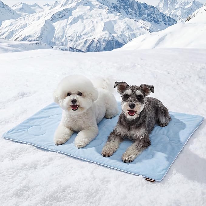 ZOMISIA Cooling Blanket for Medium Dogs - High Cold Washable Pet Blanket, Travel Soft Dog Summer Essentials, Blue, 30"x40"