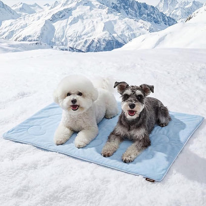 ZOMISIA Cooling Blanket for Medium Dogs - High Cold Washable Pet Blanket, Travel Soft Dog Summer Essentials, Blue, 30"x40"