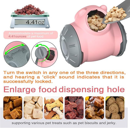 2026 Interactive Dog Dispenser Toy - Premium Food for Smart Dogs - Adjustable Food Puzzle for Small Medium and Large Dogs for Large/Medium/Small Aggressive Chewers Breed Pet Cat Color Pink