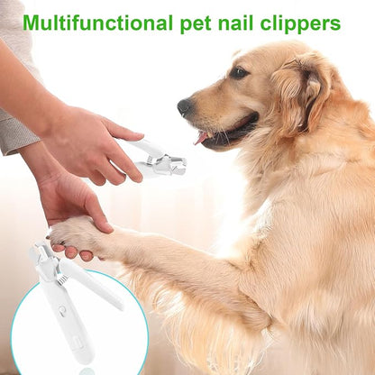 Pet Nail Clippers with Light for Dogs & Cats – Illuminates the Nail and Quick for Safe, Easy Trimming. Extra-Sharp Blades for Thick Nails