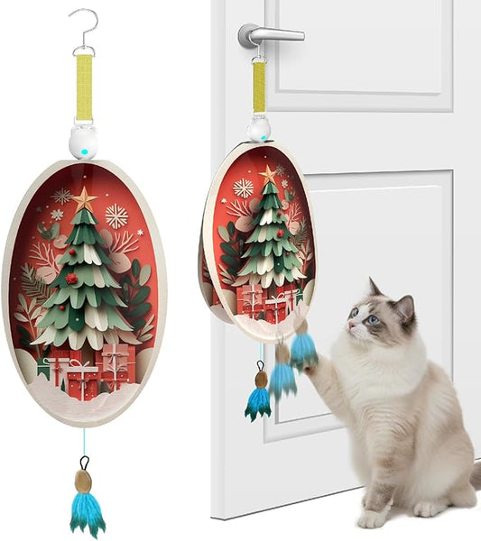 OtterVerz 11 Interactive Cat Toys for Indoor Cats, Automatic Concealed Hide and Seek Hanging Feather Cat Toy, Rechargeable Motion-Activated Enrichment Toys for Bored Adult Cats (Tree Pattern