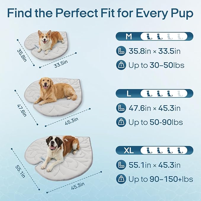 Vagascape Dog Cooling Mat, Washable Pet Cooling Mat, 55" x 45" Thick & Durable Large Cooling Mat for Dogs, Portable Foldable Premium Cooling Pad for Indoor, Outdoor, Travel, Camping, Patio and Beach