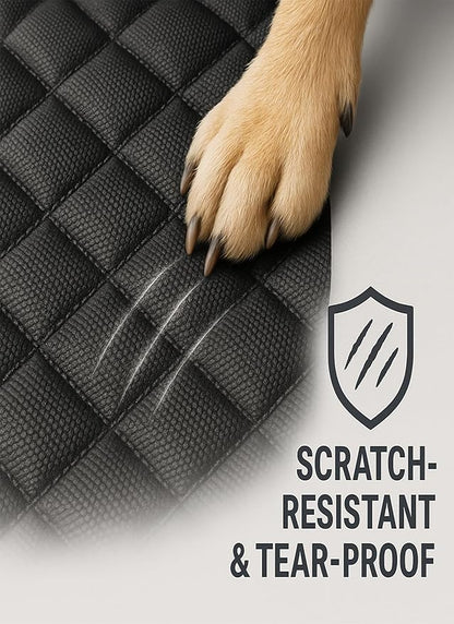fidozen Dog Car Seat Cover, Universal Fit, Waterproof, Breathable, Machine Washable, Pet Hammock with Storage Pocket, Black (Black, Large(59" W))