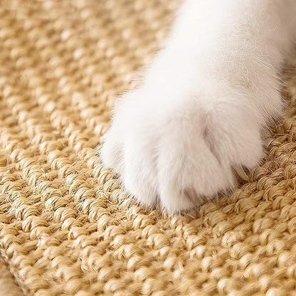 Graciadeco Carpet Cat Scratching Mat Sisal, 2 Packs Sisal Fabric Large 23.6" x 15.7" Scratching Pad for Indoor Cats with Adhesive Hook Loop Tape, Cat Scratching Rug Wall Scratchers for Indoor