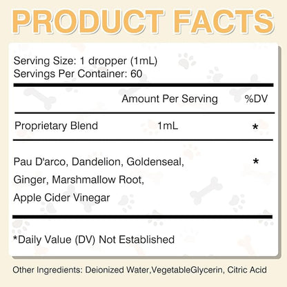 Pet Immune Support for Reducing Irritation, Gentle Critical Immune Defense for Cats & Dogs with Improve Skin and Coat Health, Easy Feeding Animal Essentials Drops - 2 FL.OZ [60ml]