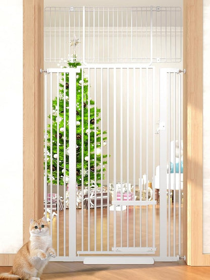 71" Extra Tall Cat Gate 29.5-40.6 Wide Pet gate with Small Cat Door,Pet Gate NO Drilling Pressure Mount Kit for Cats and Dogs Indoor Doorways liveing Room Bedroom