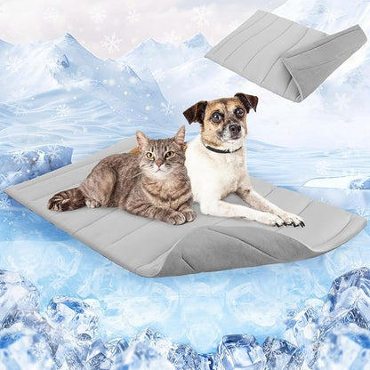 SCENEREAL Dog Cooling Mat for Crate, Thicken Self-Cooling Dog Pad Reversible (Cool & Warm), 36"x23" Pet Cool Bed for M Large XL Dogs,Kennel Sofa Mats Machine Washable, Durable Non-Toxic Gel, Outdoor