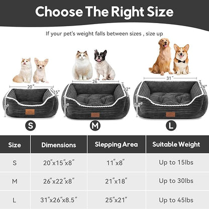 Zerbuger Orthopedic Dog Bed for Medium Dogs,Dog Sofa Beds Supportive Foam Pet Couch Bed with Removable Washable Mat and Nonskid Bottom (Medium, Dark Grey)