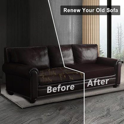 ANARACHON Leather Look Couch Cushion Covers Sofa Seat Slipcovers Sets Couches Furniture Protector for Sectional Armchair Loveseat Pets Kids Stretch Spandex Fabric (1 Cushion XL Sofa, Chocolate)
