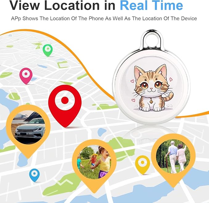 2025 New GPS Tracker for Vehicles – Real-Time Global Coverage Tracking Device for Cars, Kids, and Pets | Long Battery Life, No Monthly Fees & No SIM Card Required（Cat Style）