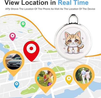 2025 New GPS Tracker for Vehicles – Real-Time Global Coverage Tracking Device for Cars, Kids, and Pets | Long Battery Life, No Monthly Fees & No SIM Card Required（Cat Style）