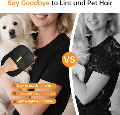 2 Pcs Pet Hair Removal Glove, Reusable Cat Dog Electrostatic Hair Remover Grooming Glove Brush Tool