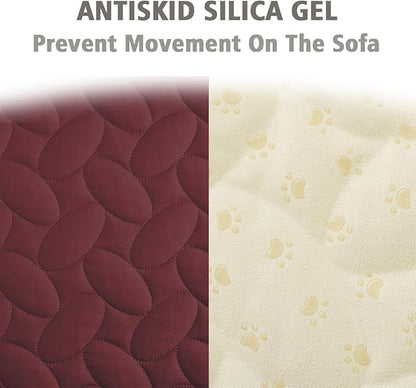 Ameritex Waterproof Pet Bed Cover Anti-Slip Dog Bed Blanket for Sofa and Furniture Waterproof New Pattern Design (Burgundy, 30x80 Inch (Pack of 1))