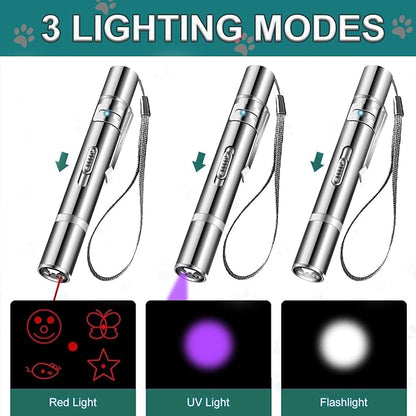 IVVTRYI Laser Pointer 2 Cat Toys for Indoor, Rechargeable, 7 Adjustable Wand Red Light Pet Interactive Cat Mouse Toys to Keep Busyfor Kitten Dog Chase Play