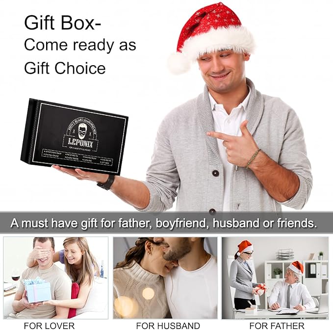 Shaving Kit for Men - The Ultimate Secret Santa Gift Set, Includes Safety Razor, Sandalwood Shaving Cream, Aftershave, Pre Shave Oil, Brush, Bowl & Apron Bib - Unique Gifts Set for Him Husband Dad