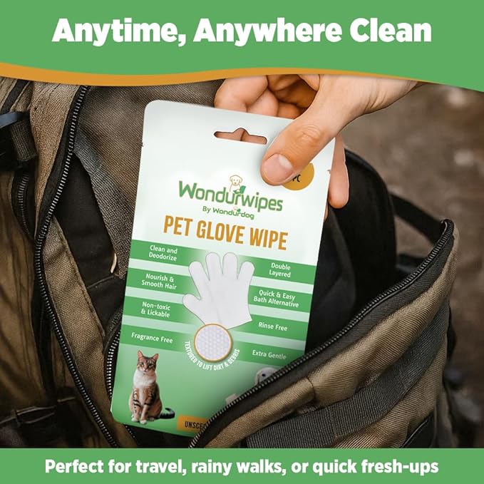 36pc. Premium Pet Glove Cleaning Wipes for Dogs & Cats | Textured, Deodorizing & Hypoallergenic Gloves with Aloe Vera & Shea Butter – Gentle, Skin-Safe Wipes for Fur, Face & Body, Odor Control