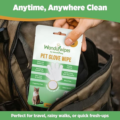 36pc. Premium Pet Glove Cleaning Wipes for Dogs & Cats | Textured, Deodorizing & Hypoallergenic Gloves with Aloe Vera & Shea Butter – Gentle, Skin-Safe Wipes for Fur, Face & Body, Odor Control