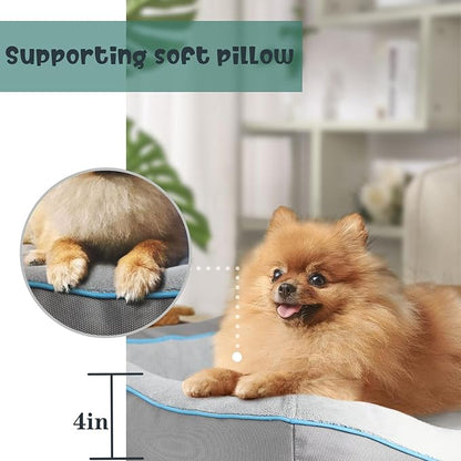 Orthopedic Dog Bed for Small Dogs,Waterproof Small Size Dog Sofa,Supportive Foam Pet Couch with Removable Cover,Non-Slip Bottom and Waterproof Lining,Machine Washable