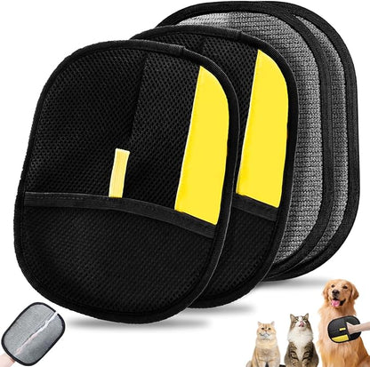 2 Pack Pet Hair Removal Glove,Efficient Pet Hair Remover for Dogs and Cats,Gentle Dog Hair Remover and Cat Hair Remover,Soft Pet Hair Remover Glove for Furniture and Clothing,Hair Removal Glove
