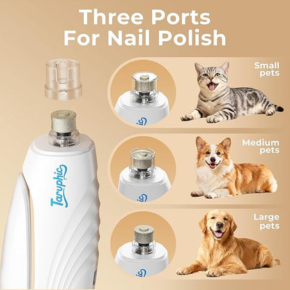 2-in-1 Dog Nail Clippers & Dog Nail Trimmers for Small Medium Large Dogs Cats Pets with Spash Guard, Nail Clipper for Dogs Quiet, USB Rechargeable, Dog Nail Clippers with 2 LED Large Light