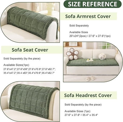OstepDecor Washable Couch Cover for Dogs, Thick Pet Friendly Sofa Covers, Soft Couch Protector, Paw Cart Sofa Slipcovers, Cushion Protector for Leather, Sectional, Loveseat (27.6" x 59", Green)