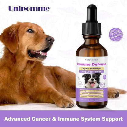 Dog Cancer Supplements - Pet Critical Guard - Defense Immune Support, Cellular Health, Antioxidants with Turkey Tail Mushroom - Natural Herbal Supplement for Well-Being Protection 2 oz (59 ml)