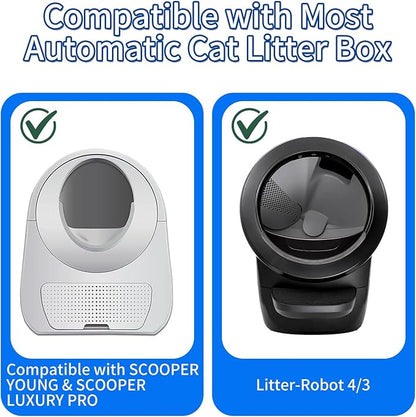 120 Pack Automatic Litter Box Liners, Compatible with SCOOPER YOUNG & SCOOPER LUXURY PRO & Litter Robot 4/3 Self-Cleaning Litter Boxes, Drawstring Cat Litter Bags (Not for SCOOPER SE)