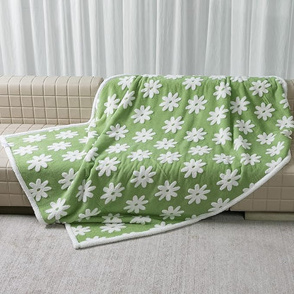 Waterproof Pet Blanket,Dog Bed Covers Couch Sofa Stylish Jacquard Pets Throw Blankets for Puppy Cats Washable Reversible Furniture Protection Covers (Green Flower,XL)