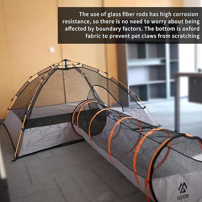 Elevon Cat Enclosures Cat Playpen Indoor Outdoor, Portable Mesh Tunnel
