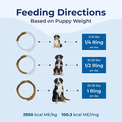 N-Bone Puppy Teething Rings Peanut Butter Flavor Dog Treat, 6 Count Bag, 7.2-oz