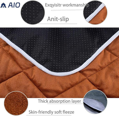 Washable Anti-Slip Kennel Mat for Medium Small Dogs and Cats Kennel pad Crate Pad in Winter Heated Cat Bed Self Warming Non-Electric Pet Warming Pad Gray 13.75 * 19.69inch