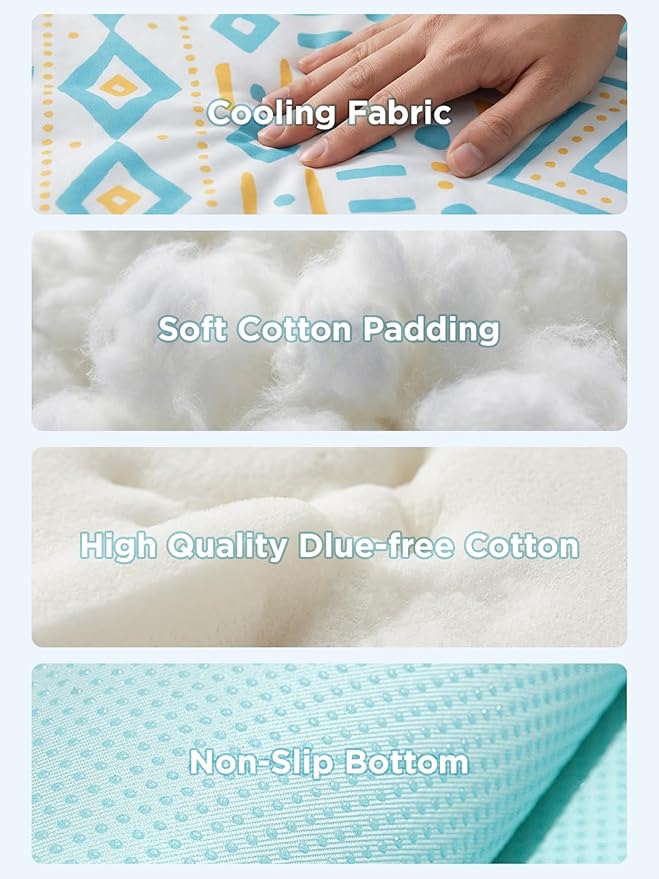 Dog Cooling Mat for Dogs & Cats, Soft Breathable Cooling Pad for Dog Bed, 30"x20" Self Cooling Crate Mat for Dogs, No Gel Washable Non-Slip Pet Cooling Mat Indoor Outdoor, Bohemia