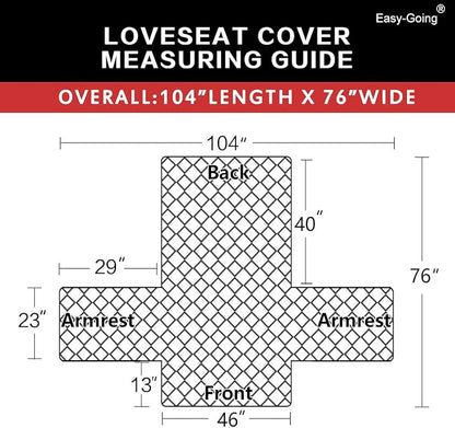 Easy-Going Reversible Loveseat Couch Cover for 2 Cushion Couch Sofa Cover for Dogs Water Resistant Furniture Protector with Foam Sticks Elastic Straps for Pet (Loveseat, Army Green/Beige)