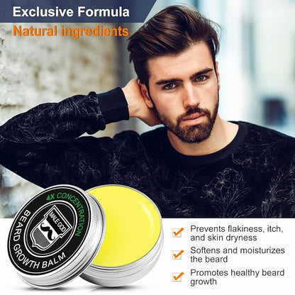 MALE GOD Beard Kit, Beard Growth Kit w/Natural Ingredients Beard Oil & Balm, Men's Care & Grooming Set w/Beard Growth Oil, Comb, Anniversary | Birthday Gifts for Men, Him, Husband, Boyfriend, Dad