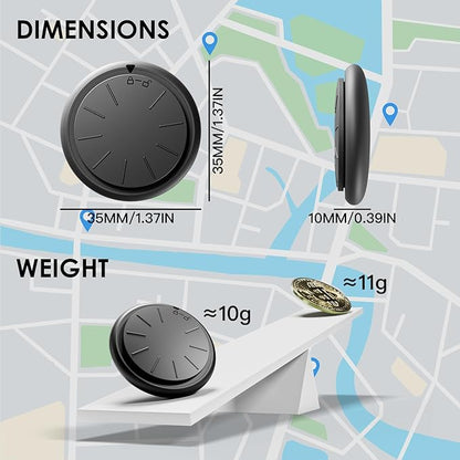 1PCS Black Tracker Device for Vehicles,GPS Car Tracker,No Monthly Fee Anti-Lost Car Locator Works with Find My(iOS Only),Mini Hidden Car Tracker with White Magnetic Case