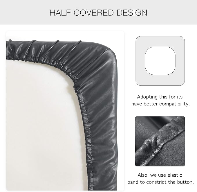 Yates Home PU Leather Couch Sofa Cushion Slipcover Water-Proof Elastic Chair RV Seat Covers Loveseat Sofa Furniture Protector Slip Cover for Settee Seater Replacement Living Room（2 Pieces, Gray）
