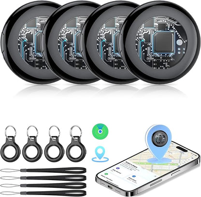 2026 New [Apple MFi Certified] Air Tracker Tags-4 Pack (iOS Only), Tukio Bluetooth Tracker for Apple Find My, Replaceable Battery, Key Finder and Item Locator Smart Tag for Keys, Bag, Luggage and More
