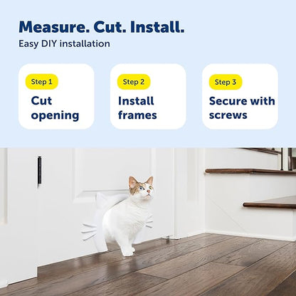 PetSafe Cat Corridor Interior Pet Door - Room-to-Room Access - Dog-Proof Litter Box Entry - Feline-Shaped Pet Frame - for Privacy - Easy Install Kit - for Cats Up to 20 Lb