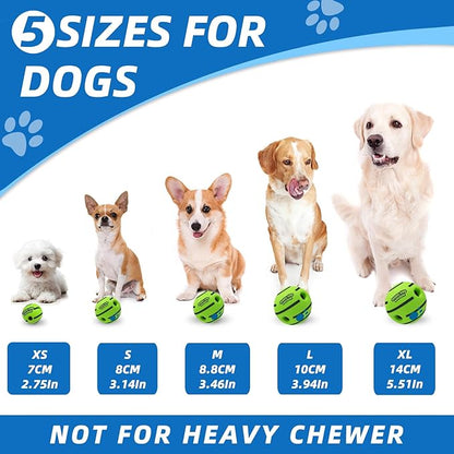 Dog Toys Ball, Interactive Dog Ball, Shaking with Gibbering Sound, for Training & Herding, M, 3.46 in (8.8 cm)