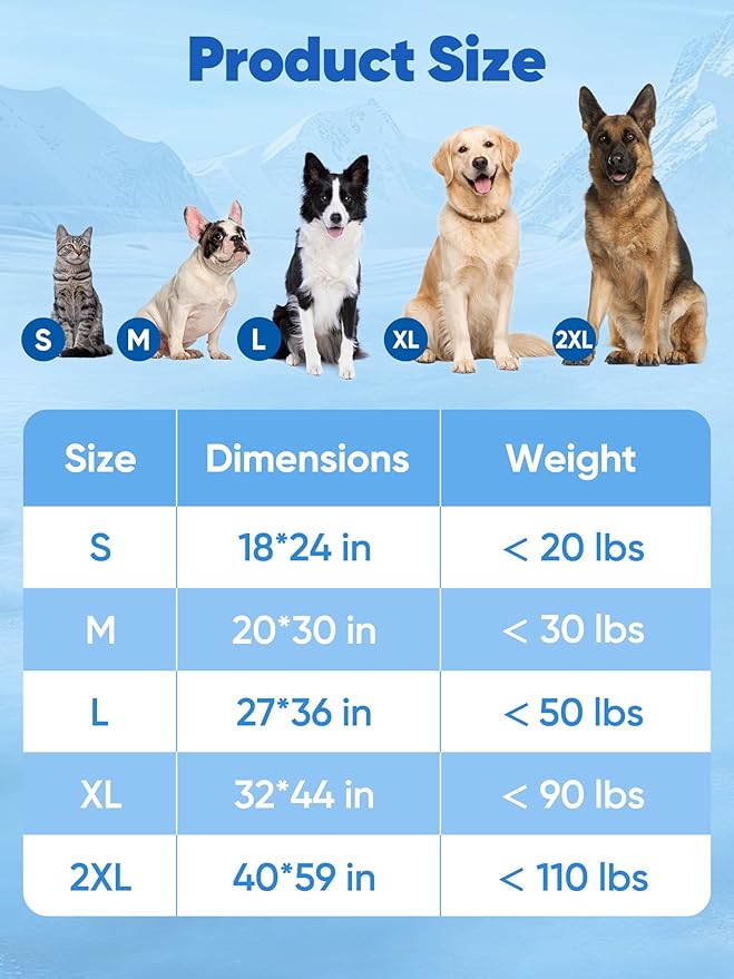 Rywell Super-Absorbent Cooling Mat for Dogs 59"x40" Arc-Chill 3.0 & Color-Changing Dog Cooling Mat, Stay Cool & Dry, Washable, Non-Slip Pet Bed Mat for Floors, Sofas, Kennels