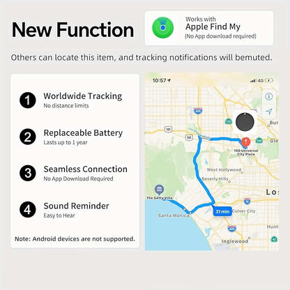 Mini GPS Tracker for Vehicles, Hidden Tracking Device for Vehicles, Car Tracker No Subscription Work with Find My (iOS Only), Vehicle Tracker with Audio for Kids, Dogs, Key, Luggage, Bag (1)