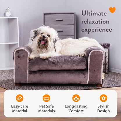 Moots Furry Pet Sofa Lounge, Charcoal, Small