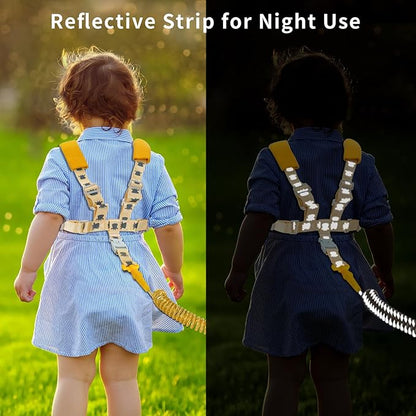 Toddler Leashes + Anti Lost Wrist Link for Kids, 4 in 1 Kid Harness Backpack Leash for Girls Boys, Reflective Kids Anti Lost Leash Cute Baby Harness Belt Strap Foldable Child Safety Leash for Park/Zoo