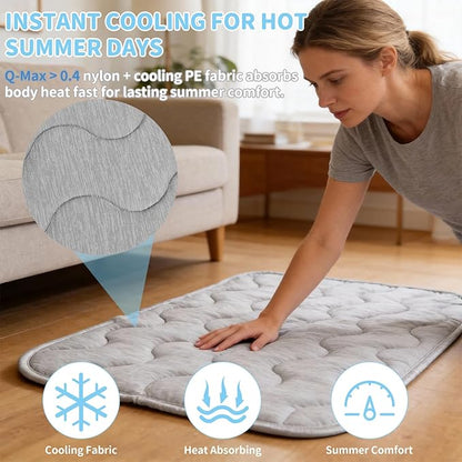 Dog Cooling Mat Q-Max>0.4 Self Cool Pad for Dogs and Cats with Anti-Slip Bottom, Washable Portable Pet Sleeping Pad for Summer，X-Larger Size 47.2" *29.6"