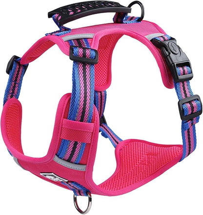 No Pull Dog Harness with Easy Control Soft Handle for Small Medium Large Dogs,Reflective Adjustable Puppy Harness,Heavy Duty Girl Boy Pet Vest with Safety Buckle (Pink, XS)