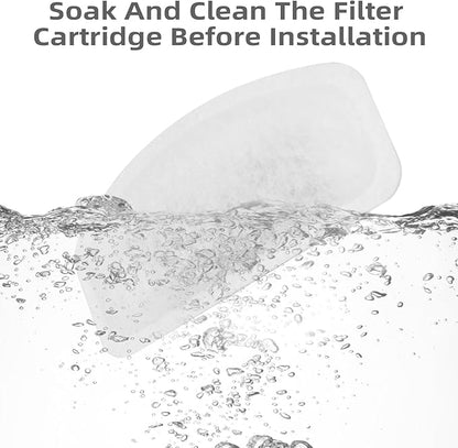 Cat Water Fountain Filter Pet Drinking Fountain Filter, Replacement Filters for D30 67oz/2L Automatic Carbon Pet Water Fountain Filters, Triple Filtration 12 Pack (6Pcs Black Sponge)